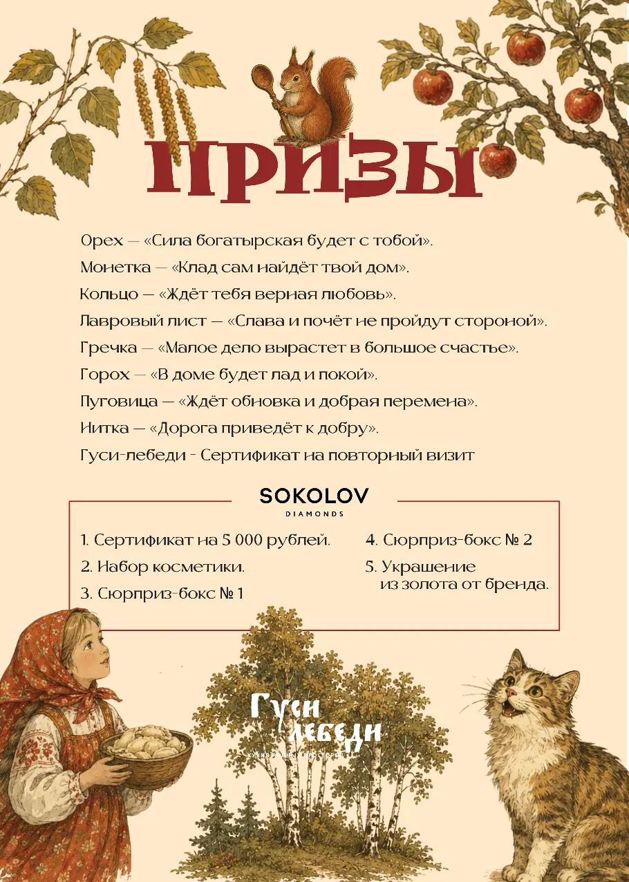 Призы и значения сюрпризов в варениках